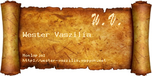 Wester Vaszilia névjegykártya